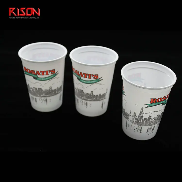 Customized printing 10 oz disposable clear PP plastic kids juice cup with lid straw leakage proof
