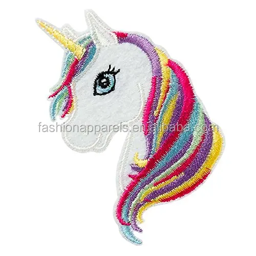 Iron on patches - unicorn girl - colorful Application Embroidery patch badges