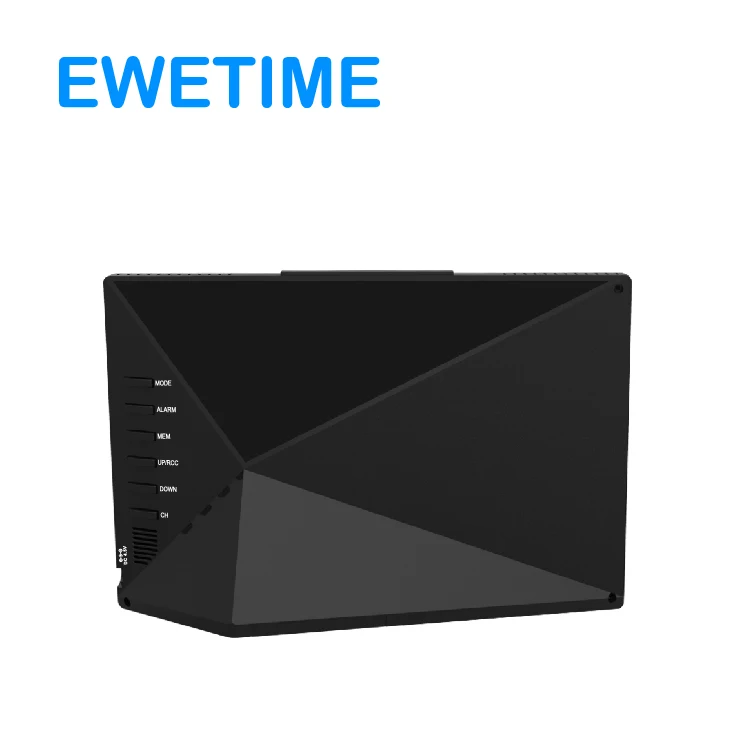 EWETIME RF 433mhz Digital Wireless Weather Forecast Station Clock Square Modern Kitchen Clock Radio Undercounter with Bluetooth