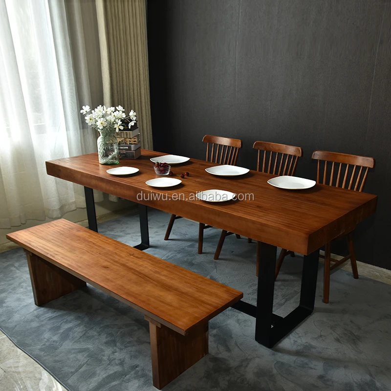 Foshan furniture custom vintage wooden big size dining table
