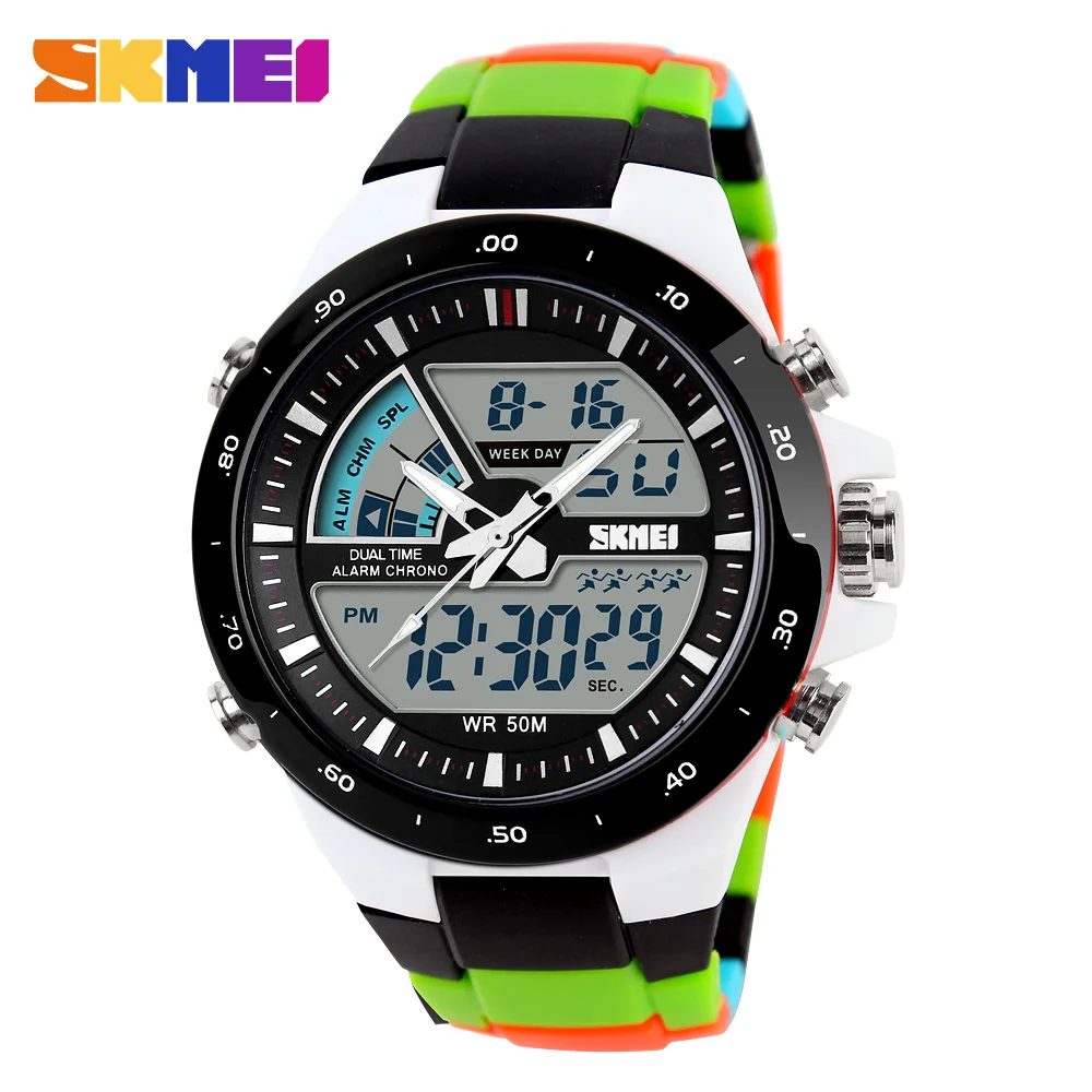 Analog digital watches gift  quamer sport watch price waterproof jam Tangan skmei 1016