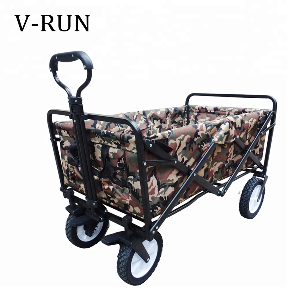
200KG Carring Heavy Duty Lawn Garden Cart Wagon With Removable Side Meshes folding trolley 