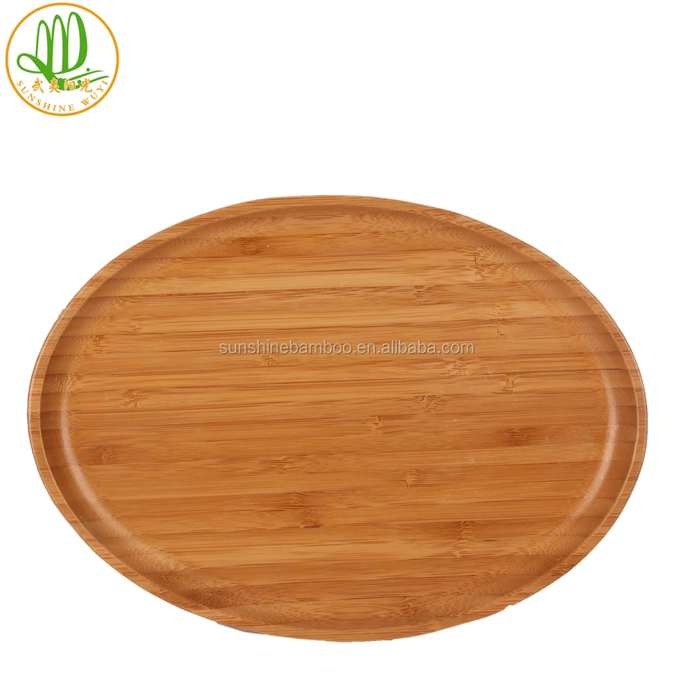 Unique Serving Plate for Snacks Custom Eco-friendly Round Bamboo Natural Customized Party Modern Shrink Wrap Plate Dish 1000pcs