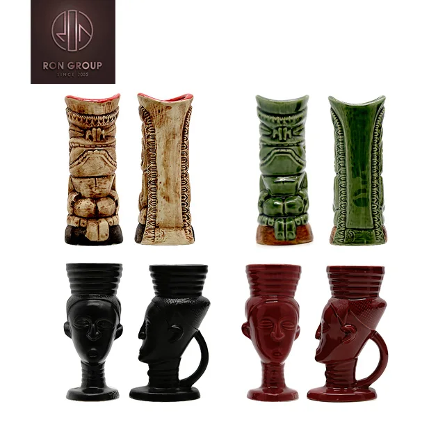 Best Quality Hot Sale bar Restaurant Tableware Decorations Cocktail Cup Fancy Barware Ceramic Tiki Mugs