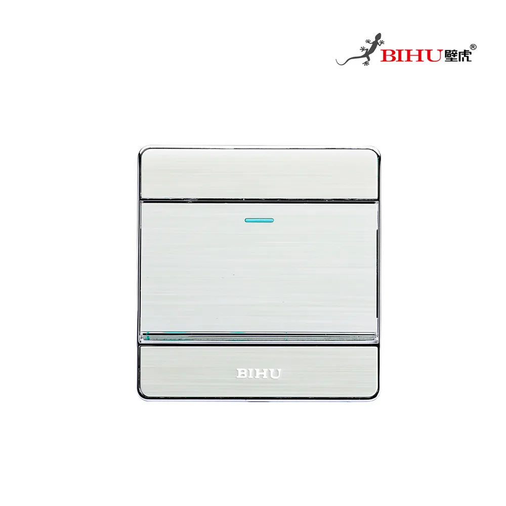 BIHU светодиодный алюминиевый настенный 1 gang 2 позиционный переключатель пластины