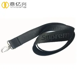 Superior Quality Black Nylon Ribbon Custom Debossed Lanyard