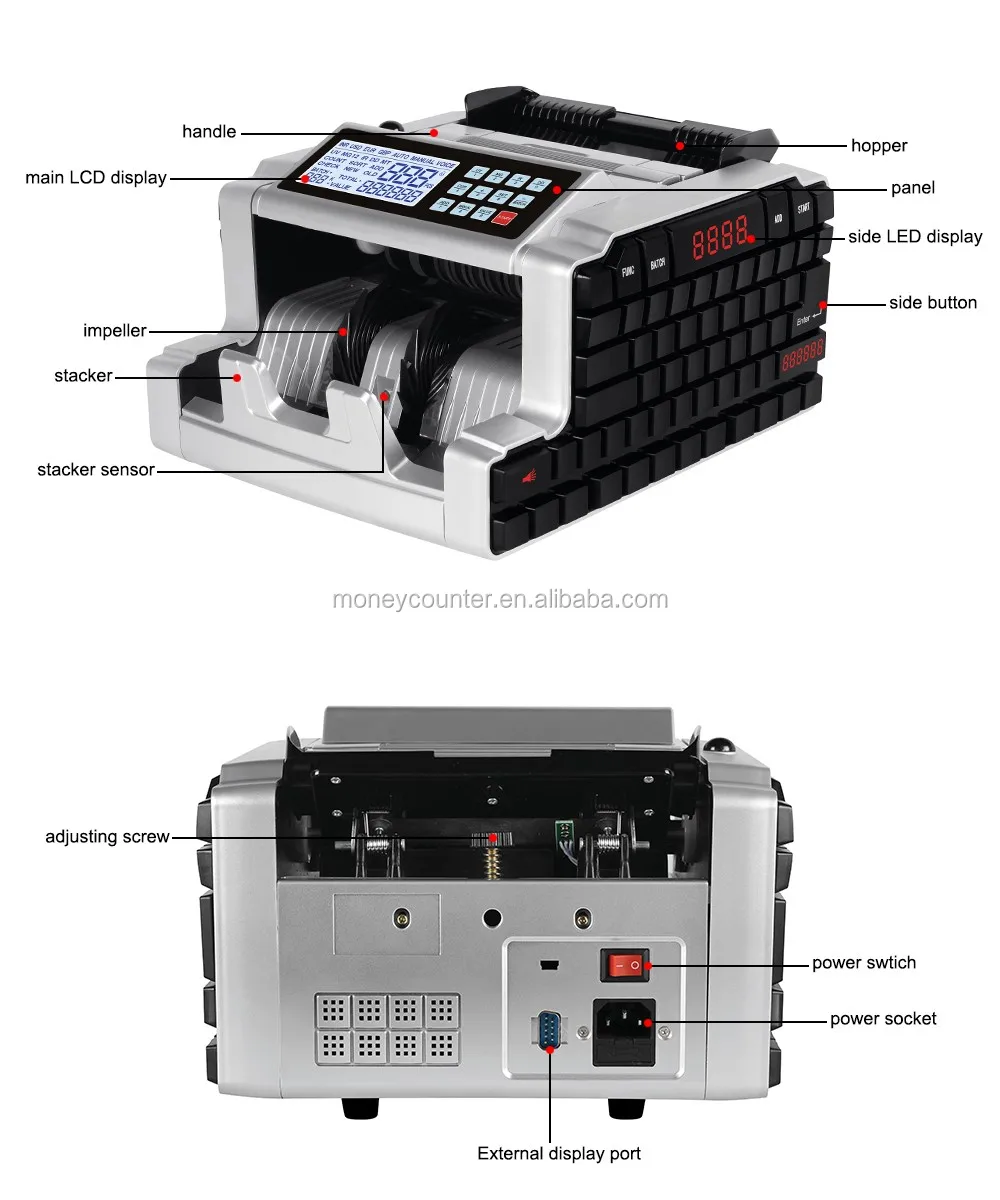 AL-6200 Money detector UV/MG bill counter counting machine money counting machine motor handy money counter
