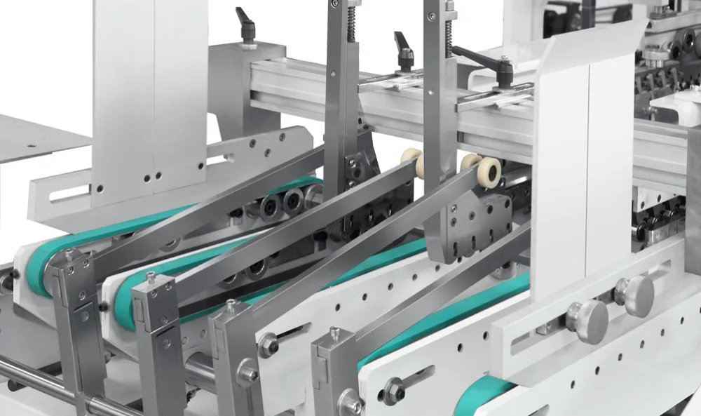 Automatic Folding Spray Glue Crash Bottom Lock Fast Food Box 4 6 Corner Folder Gluer Machine