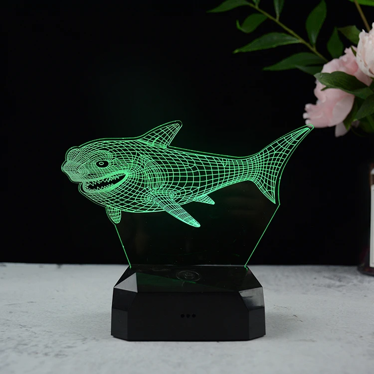 Acrylic Alarm Clock Design USB Colorful 3D Night Light Rechargeable LED Lamp Touch Switch ABS Pedestal Flashing Colors Mode