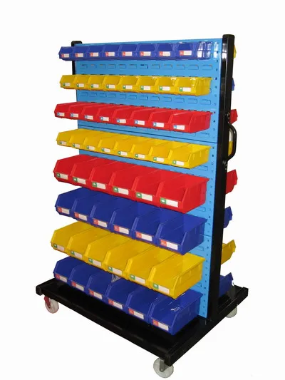 Warehouse Plastic Back Hang storage bins for louvered panel