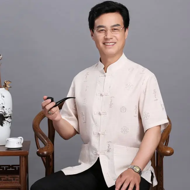 New Style tang suit china embroidery fabric chinese traditional mens clothing gold supplier