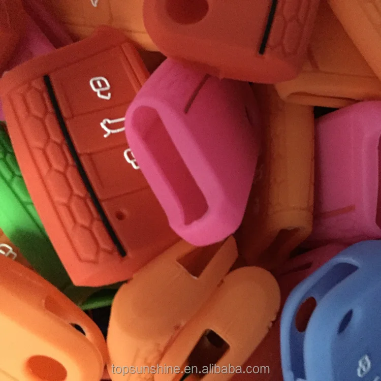 Guangzhou Auto Parts Silicone Remote Keyless Entry Accessories 3 Buttons Car Key Fobs Case Covers for VW Polo