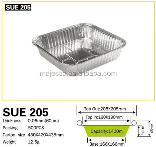 Wholesale Super Quality aluminum container packaging ALUMINUM FOIL FOOD 8' SQUARE PANS