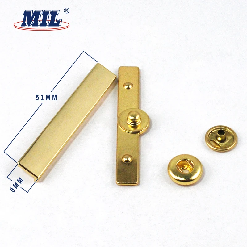 New Arrival Custom Gold Square Press Button Metal Snap Button For Wallet