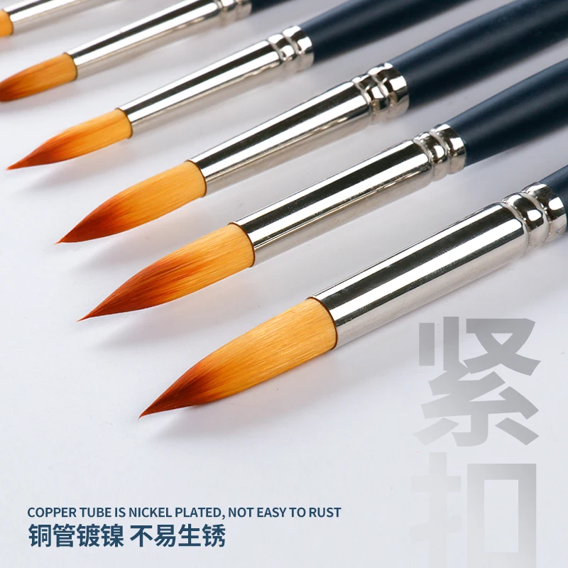 Giorgione G-1000 Single Multi-functional Wood Handle Metal Ferrule Nylon Hair Acrylic Oil Watercolor Brush