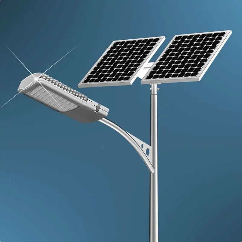 Hot Dip Galvanized Hexagonal Galvanized Solar Street Light Lamp Pole