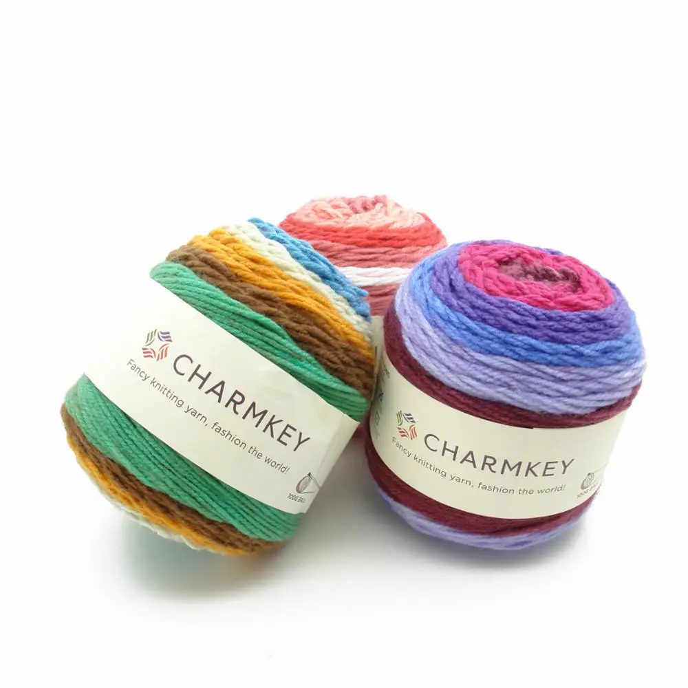 Charmkey crochet yarn sweet roll color gradient yarn wool scarf cake yarn