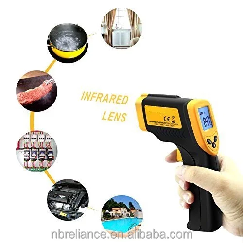 Digital Surface Heat Temperature Temp Gun Measuring Up to 1022F degree Laser IR Infrared Thermometer for Industry