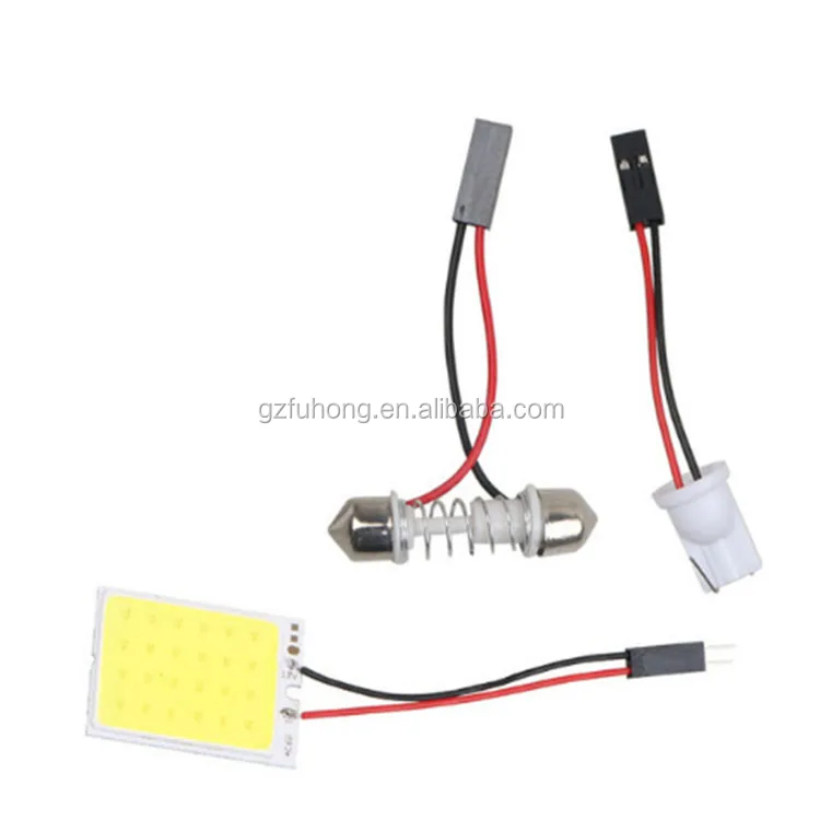 
whole sale 12v cob led car dome light 24 leds Interior lights festoon lamp 