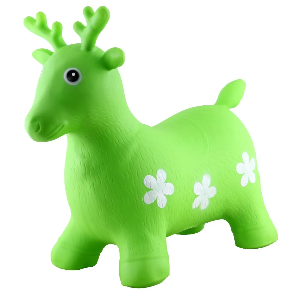 
Green Deer Hopper Bouncy Inflatable Animal Included Pump For Kids Outdoor 