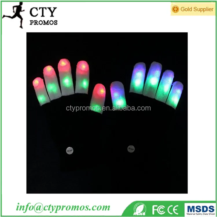 Acrylic Winter Knit Light Show LED Rave Finger Lighting Flashing Glow Mittens Flashing Gloves