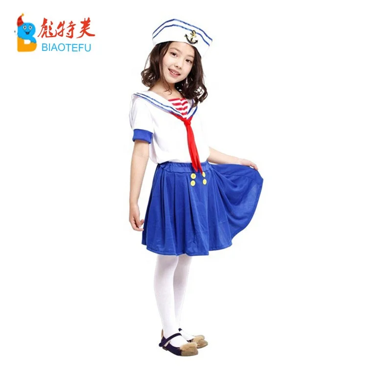 Hot sale quality carnival party girl sailor cosplay fancy dress costumes for kids in stock