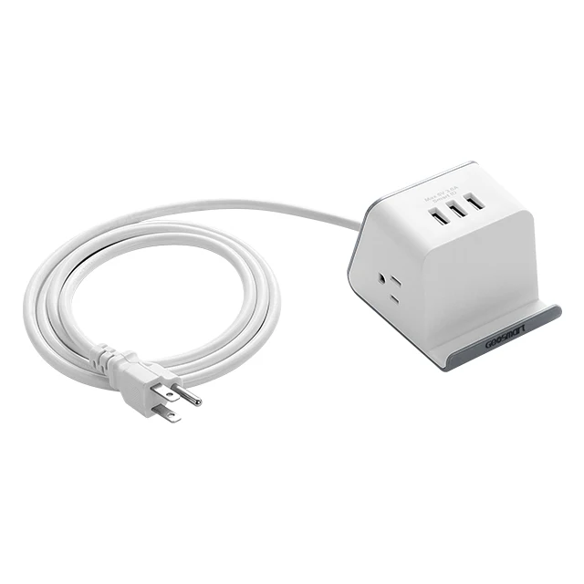 Сетевой фильтр для дома, офиса, отеля, стандарта США 10 А FCC, 2 розетки переменного тока, 3 порта Usb, с USB и держателем для телефона