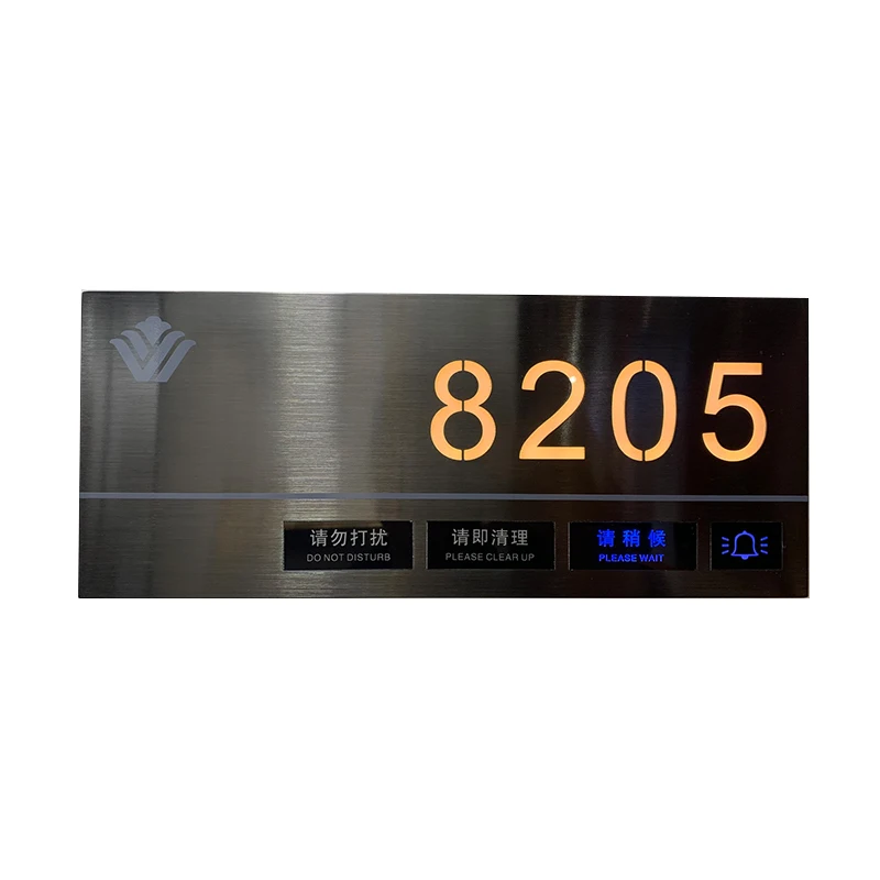 Custom made modern hotel luminous front door number light letter plates