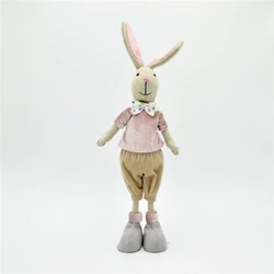 Тканевые поделки 24 дюйма, Кролики со смайликом, украшение большого кролика, праздничные подарки, персонализированные пасхальные украшения для внутреннего декора