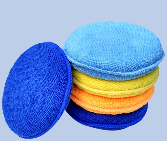 High density round microfiber polishing waxed sponge