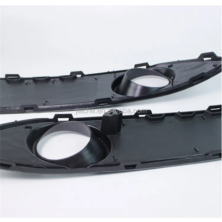 Front Bumper Fog Light Cover Foglamp Honeycomb Grilles Frame for VW Polo MK4 9N3 2005- 2009 Facelift 2PCS/Set ABS Black