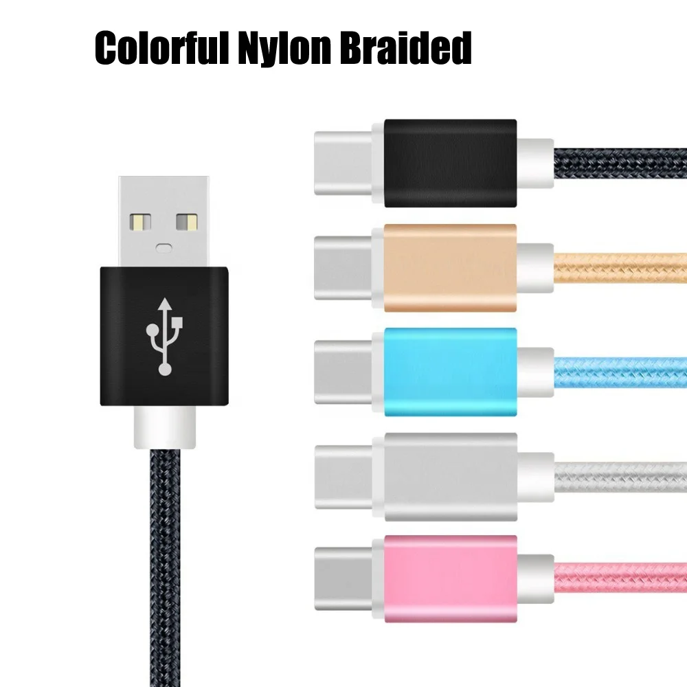 1M Nylon Braided USB C Type Cable Fast Charge For Samsung S9/S8/Note 9/Note 10/Pixel/LG V30 G6/OnePlus 5 3T USB 3.0 Cable 3.3FT