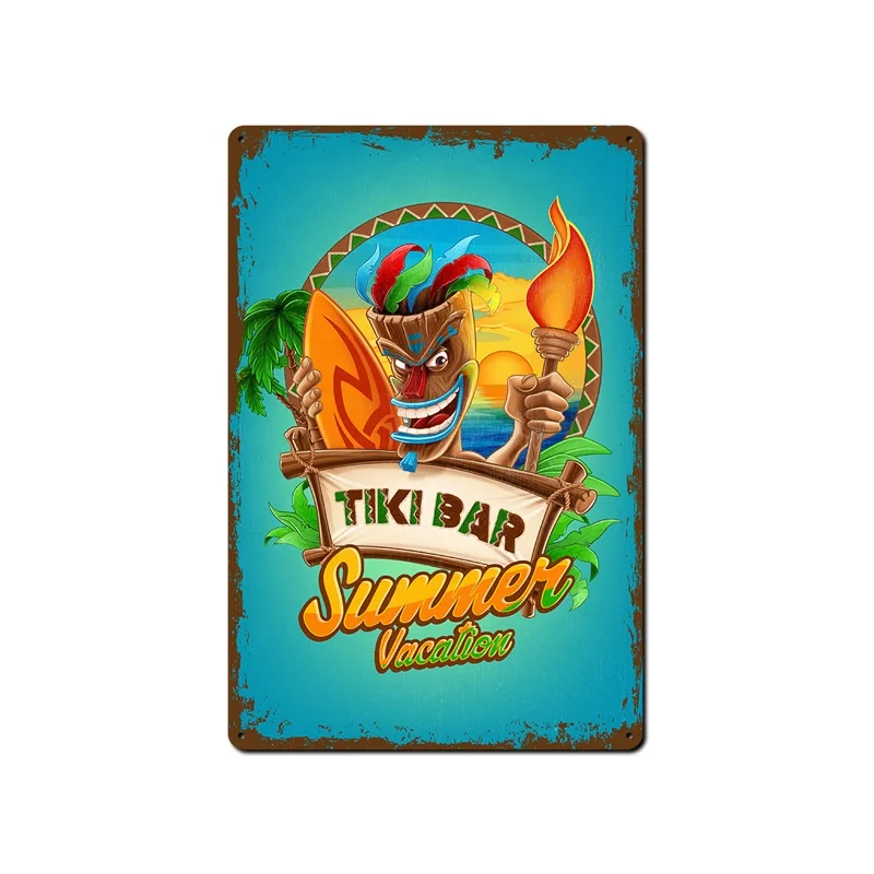 Сделайте заказ Tiki Bar, алюминиевые парковочные металлические жестяные знаки, коллекция онлайн