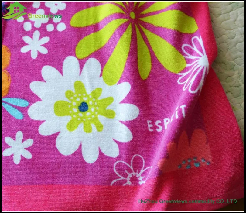 
Cotton Custom Promotional Velour Reactive Photo Printed Beach Towel cotton Beach towel for kids children 