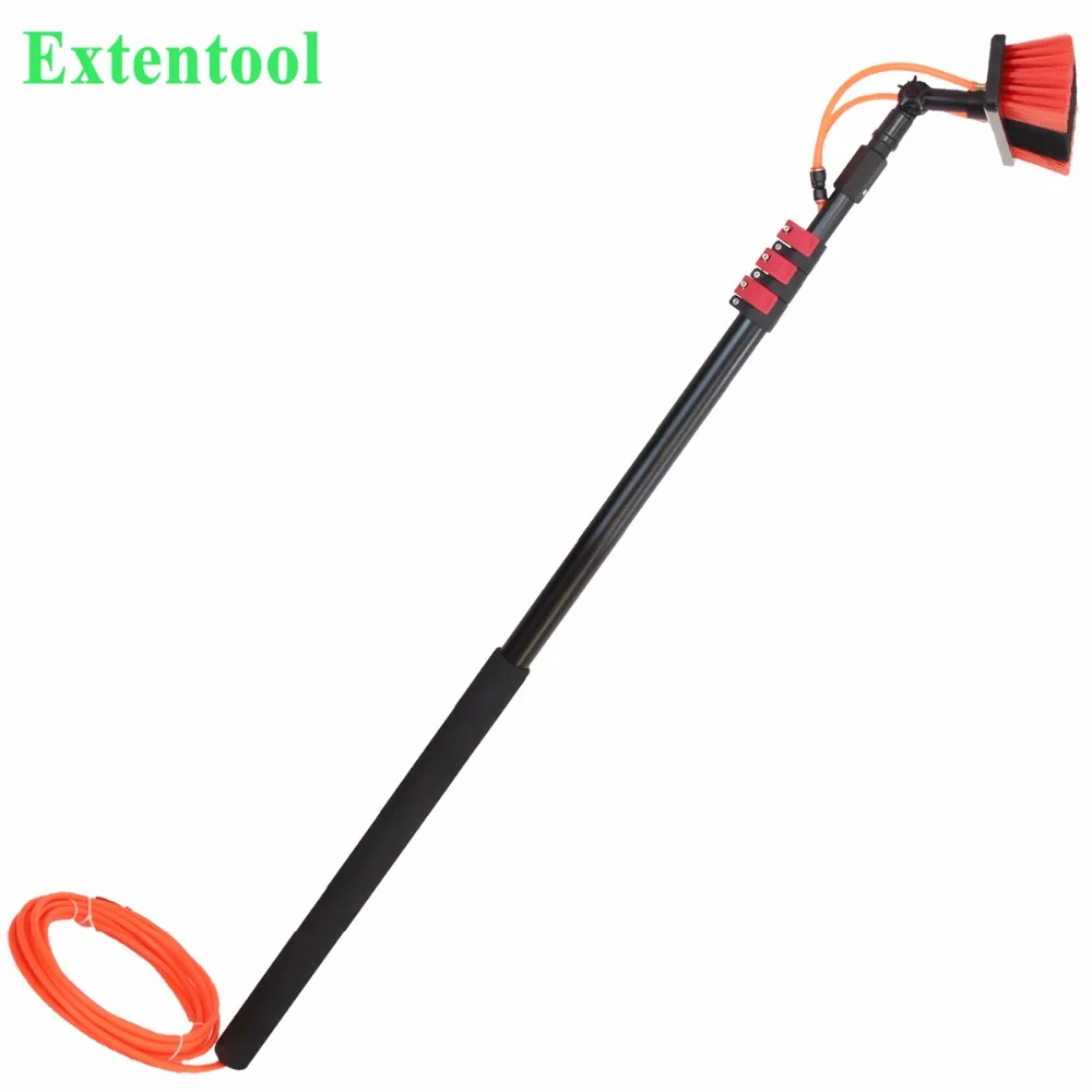 Telescopic Wash Brush with telescopic water fed pole for window cleaning
