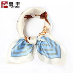 2018 China Supplier Wholesale Fashion 100 Satin Silk Square Scarf, Satin Printed Colorful 100% Silk Scarf