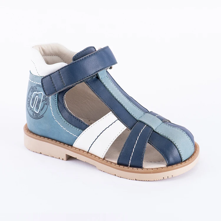 Fashionable style girls and boys sandals and orthopedic leather shoes