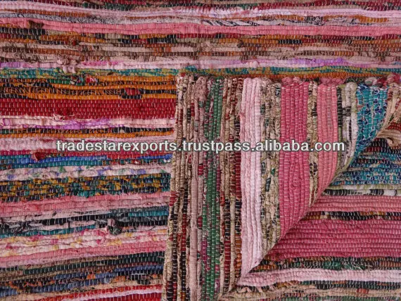 Indian traditional beautiful ethnic hand loomed decorative rag rag large carpet