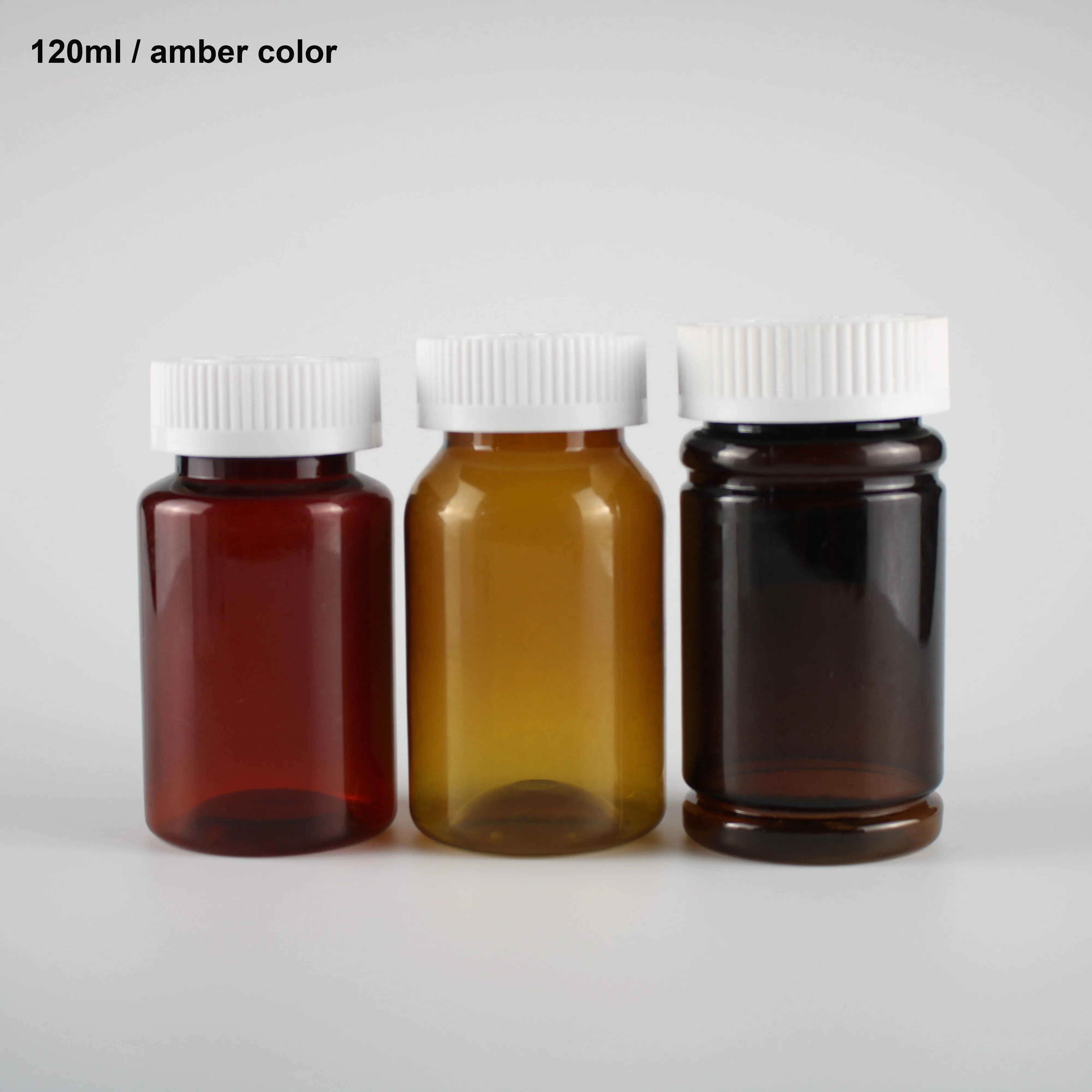 
clear plastic PET 120ml medicine bottle for capsule pill packaging 