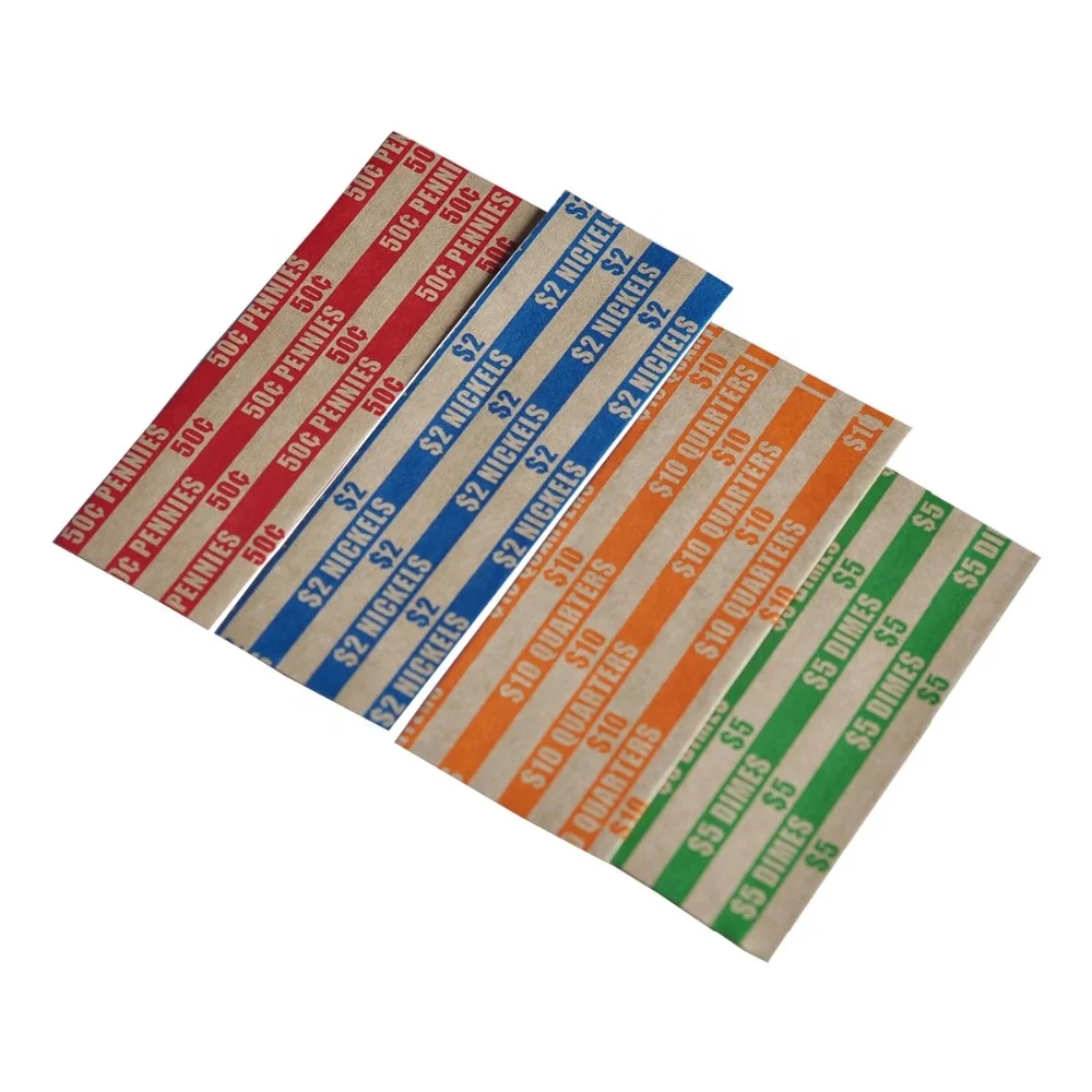 Cheap Penny Nickel Dime Quarter ABA Standards Kraft Paper Coin Wrappers