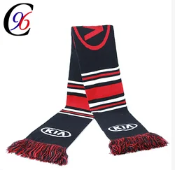 Hot selling custom jacquard soccer fan knit scarf