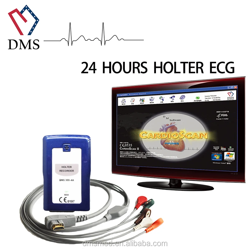 DMS ECG Holter For Heart Electrocardiogram 12 Lead 10 Electrodes Wtih CadioScan 12.Net Software