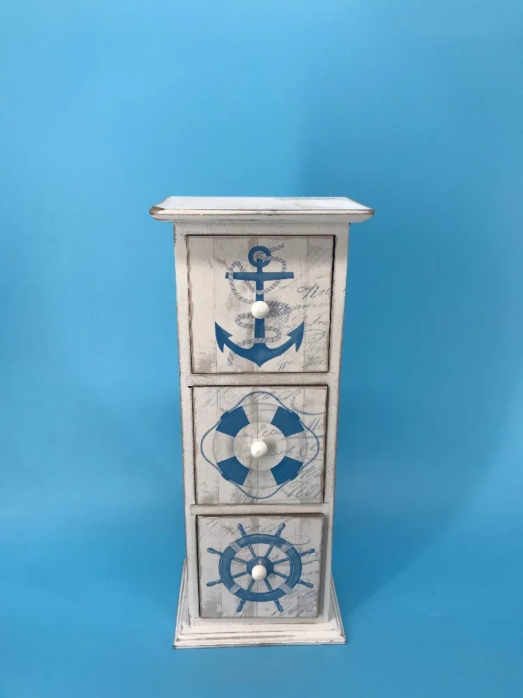 Handmade 3 Drawers Measures Multi functional Wood Cabinet