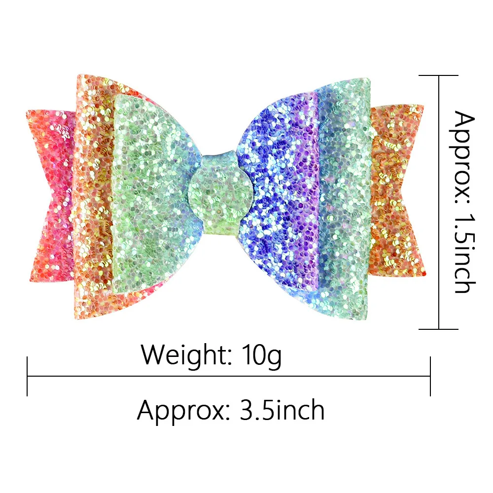 3,5 дюймов новый детский «ласточкиным хвостом», Симпатичные носки с трехмерной аппликацией в виде Ангела из пайеток половина-pack кожаные аксессуары для волос, аксессуары для волос клип