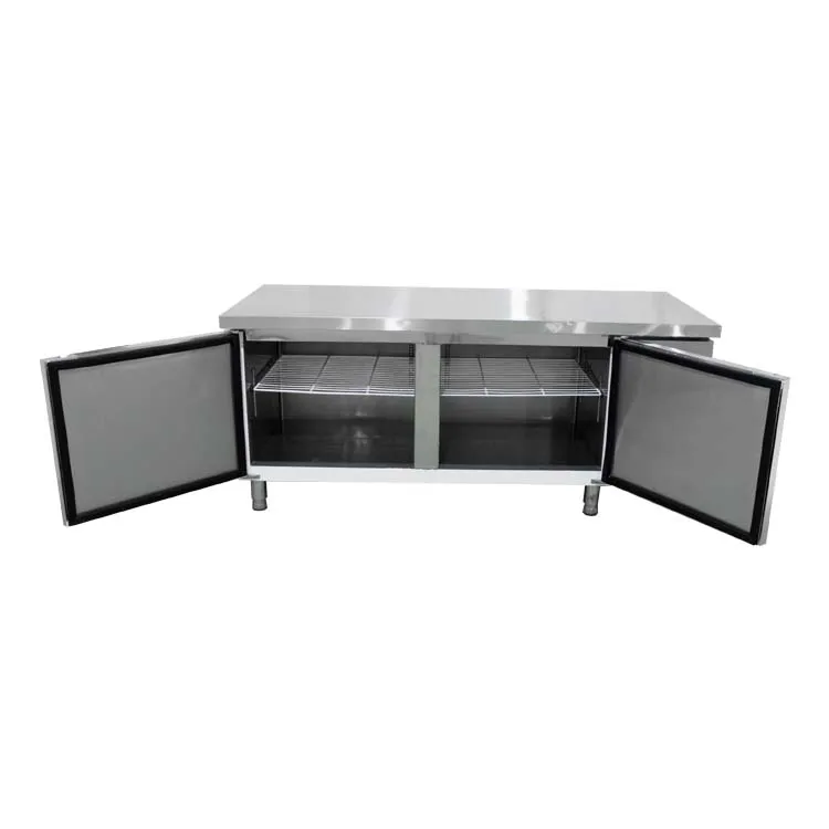 Work Table Worktable Refrigerator Custom Hotel Kitchen Electronic Commercial Stainless Steel Freezers Open Door Direct Cooling