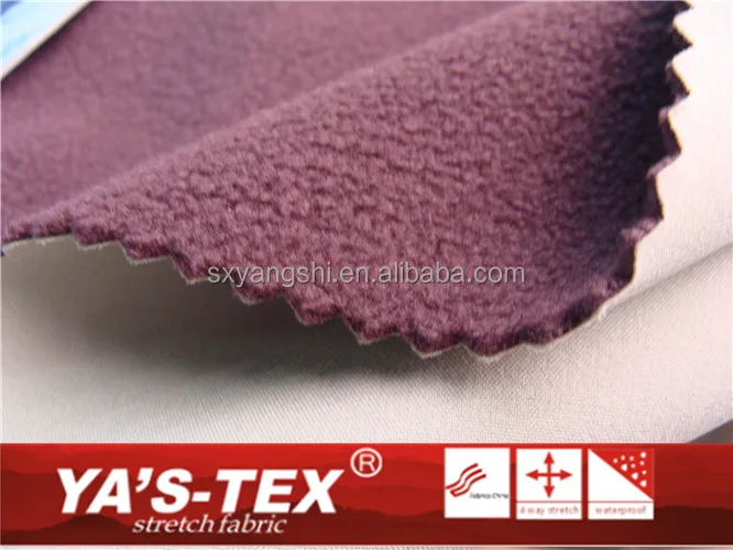 
polyester spandex 3 layer laminated 4 way stretch bonded with polar fleece and tpu fabric 