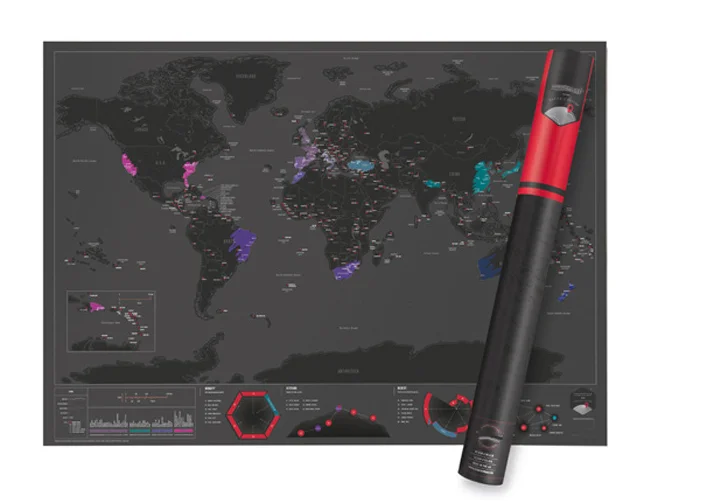 
Cheap Portable Scratch Magnetic World Map Capitals Edition 