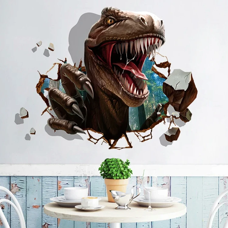 New 3D sticker PVC room Dinosaur decor wall sticker for home decoration removable,3D Wall Stickers