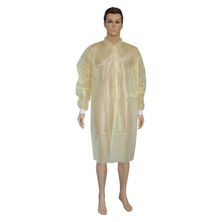 Disposable Lab Coat/ Visitor Clothes/ Lab Gown with Short Collar