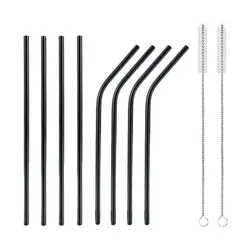 Approved Custom Reusable 304 Stainless Steel Metal Drinking Rvs Titanium Straw Case Set